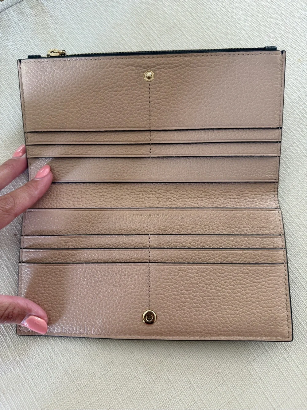 Tory Burch Black Pebbled Wallet